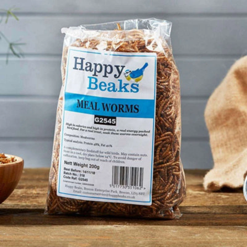 Image of Garden Gear Happy Beaks Dried Mealworms For Birds - High Energy Protein Mealworms For Wild Birds (5Kg)