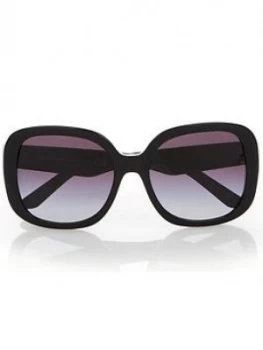 Image of Burberry Burberry Black Oversized Square Frame Sunglasses