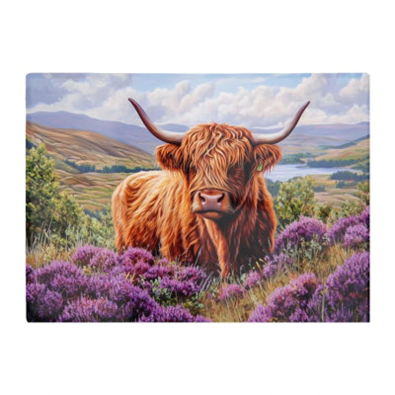 Image of Warren Reed Designer Highland Cow Amongst Heather Chopping Board