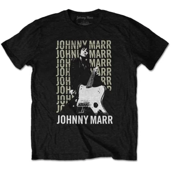 Image of Johnny Marr - Guitar Photo Unisex Medium T-Shirt - Black