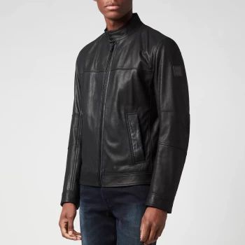 Image of BOSS Casual Mens Leather Jacket - Black - 48/M