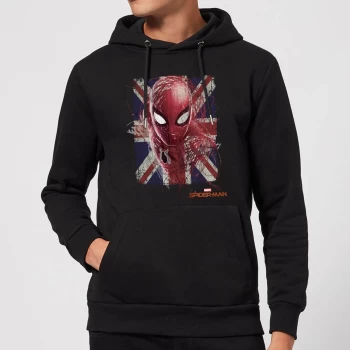 Image of Spider-Man Far From Home British Flag Hoodie - Black - S