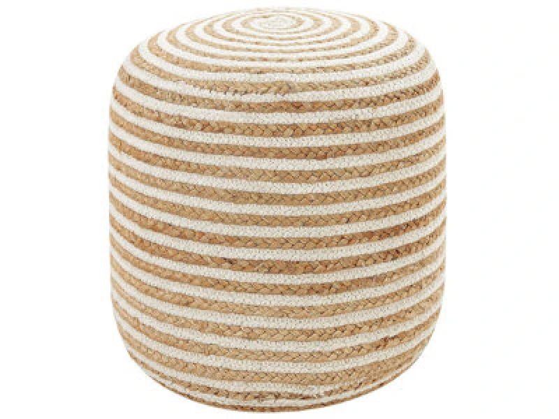 Image of Beliani Pouffe Resafa Jute White Beige