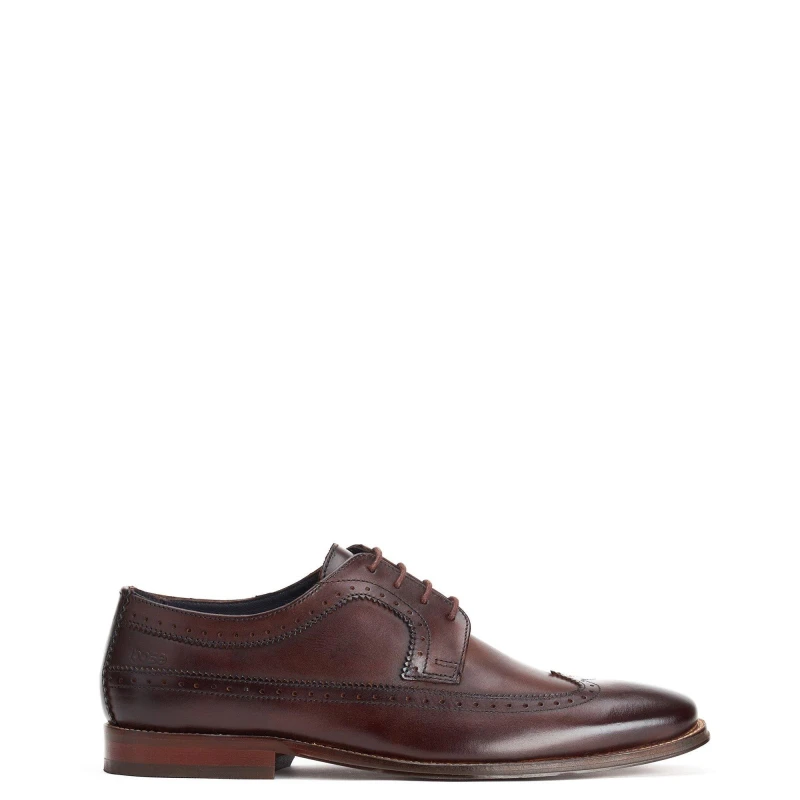 Image of Base London Base London Men Havisham Plain Toe Derby Shoe in Brown Size: 9 Brown 9 Male 5038538272519