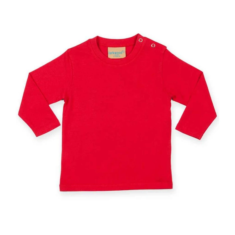 Image of Larkwood Long-Sleeved T-Shirt in Red Size: 3-4 Years Red Unisex 3-4 Years