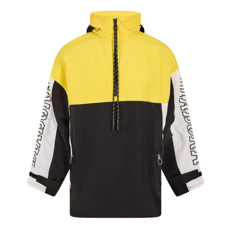 Image of Diadora Mens Anorak Ema Performance Training Jacket SunF/Wht/Blk male Small