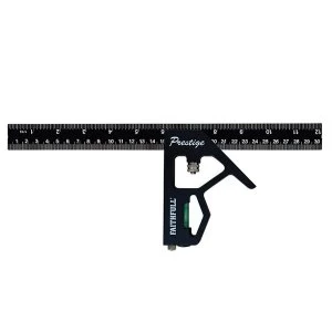 Image of Faithfull Prestige Combination Square Black Aluminium 300mm (12in)