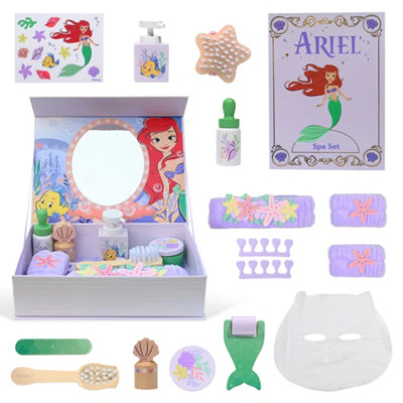 Image of Disney Princess Ariel Spa Day Set, 18 Piece Pretend Play With Book Box