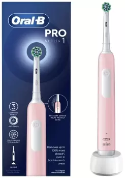 Image of Oral B Pro 1 Cross Action Pink Electric Toothbrush