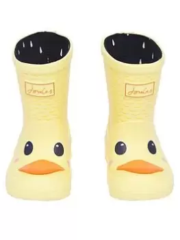 Image of Joules Unisex Baby Duck Wellies - Yellow, Yellow, Size 5 Younger