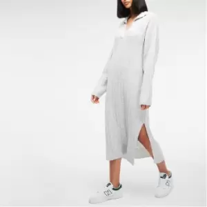 Image of Missguided Collared Rib Knit Midaxi Dress - Grey