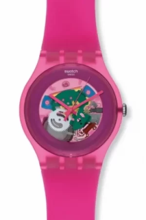 Image of Unisex Swatch Pink Lacquered Watch SUOP100