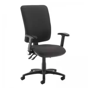 Image of Senza extra high back operator chair with folding arms - Blizzard Grey