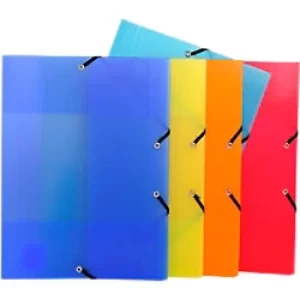 Image of Linicolor Elasticated 3 Flap Folders A4, Assorted, 5 Packs of 10