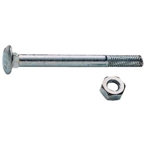 Image of Wickes Carriage Bolt Nut and Washer M6x75mm Pack 6