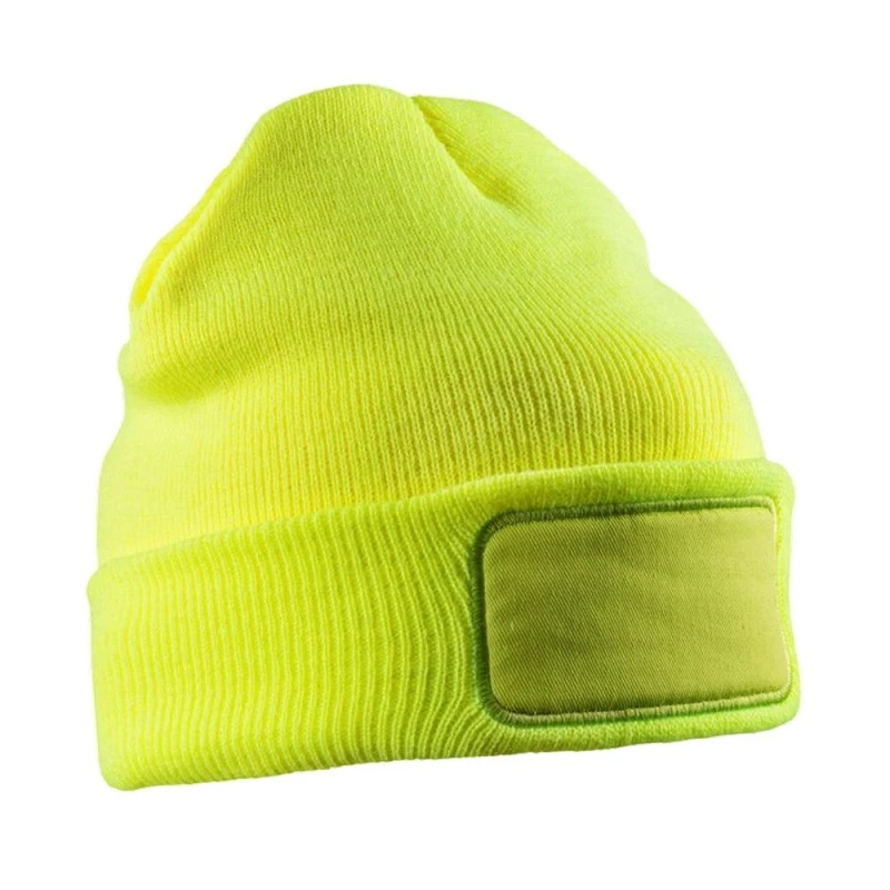 Image of Result Result Men Thinsulate Printer Patch Beanie in Yellow Yellow One Size Male 5063425956593