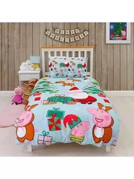 Image of Peppa Pig Peppa Pig Santa Single Rotary Duvet Set, Multi