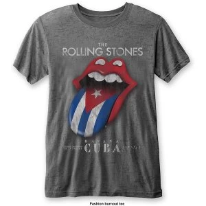 Image of The Rolling Stones - Havana Cuba Unisex Medium T-Shirt - Grey