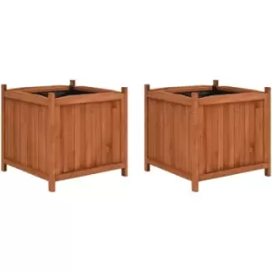 Image of Raised Beds 2 pcs 50x50x50cm Firwood Vidaxl Brown