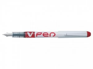 Image of Pilot V-Pen Erasable Disposable Fountain Pen Red PK12