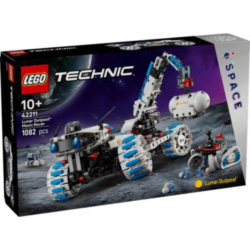 Image of LEGO Technic Lunar Outpost Moon Rover Space Vehicle Set STEM Toy 42211