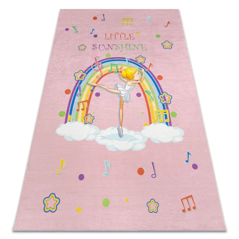 Image of RugsX Bambino 41870 Washing Carpet Ballerina, Rainbow For Children Anti Slip - Pink 120X170 Cm