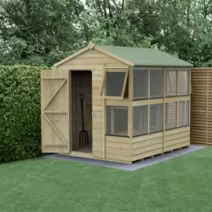 Image of 8' x 6' Forest 25yr Guarantee Shiplap Pressure Treated Potting Shed (2.42m x 1.99m)