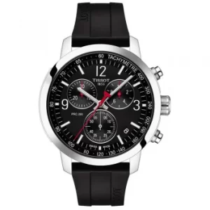 Image of Tissot Prc200 Stainless Steel Black Chronograph Watch...