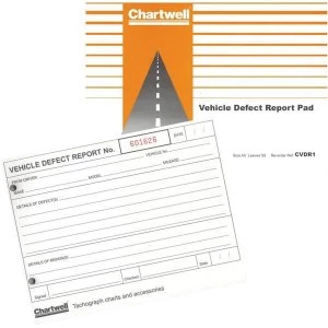 Image of Chartwell Tachograph Vehicle Defect Report Pad 50 Sheets Ref CVDR1