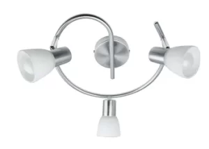 Image of SPOT 3 Light Multi Arm Semi Flush Ceiling light Nickel 32x15cm