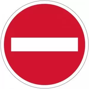 Image of No Entry Symbol Floor Graphic adheres to most smooth clean flat