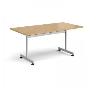 Image of Rectangular fliptop meeting table with silver frame 1600mm x 800mm -
