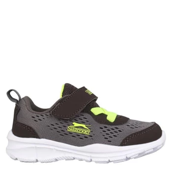 Image of Slazenger Jigsaw Infants Trainers - Charcoal/Lime