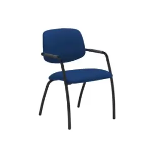 Image of Dams MTO Tuba Black 4 Leg Frame Conference Chair with Half Upholstered Back - Oc