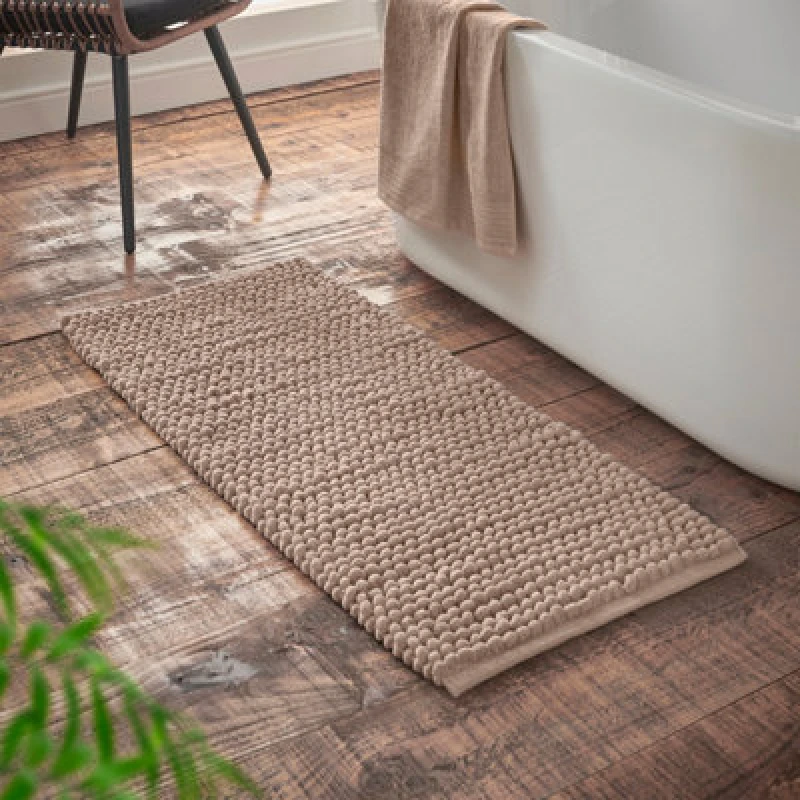 Image of Bianca 'Aspen Bobble' Bath Runner Natural