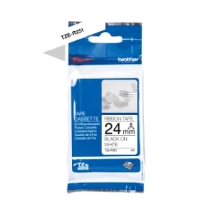 Image of Brother TZE-R251 P-touch Black On White Ribbon Tape 24mm x 4m (Original)