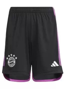 Image of adidas Bayern Junior 23/24 Away Stadium Shorts, Black, Size 11-12 Years