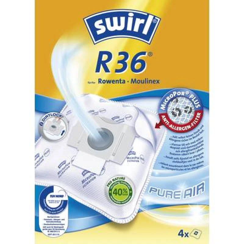 Image of Swirl R 36 - Dust bag - Fleece - Rowenta - Moulinex - Box - 4 pc(s)
