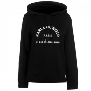 Image of Karl Lagerfeld Logo Address Hoody - Black