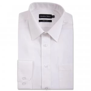 Image of Double Two White classic cotton blend Easy iron shirt - 15.5
