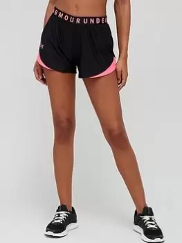 Image of Under Armour Training Play Up Shorts 3.0 - Black/Pink, Size 2XL, Women
