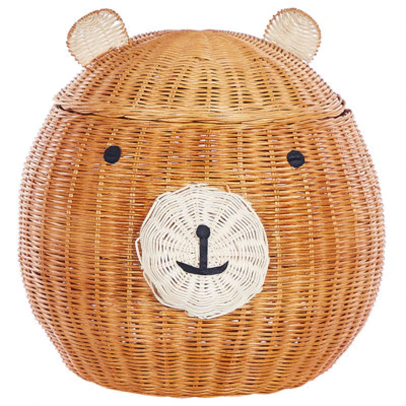 Image of Beliani Kids Basket Teddy Bear Himba Rattan Natural