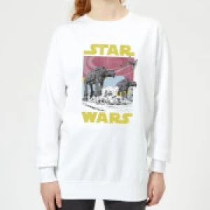 Image of Star Wars ATAT Womens Sweatshirt - White - 3XL