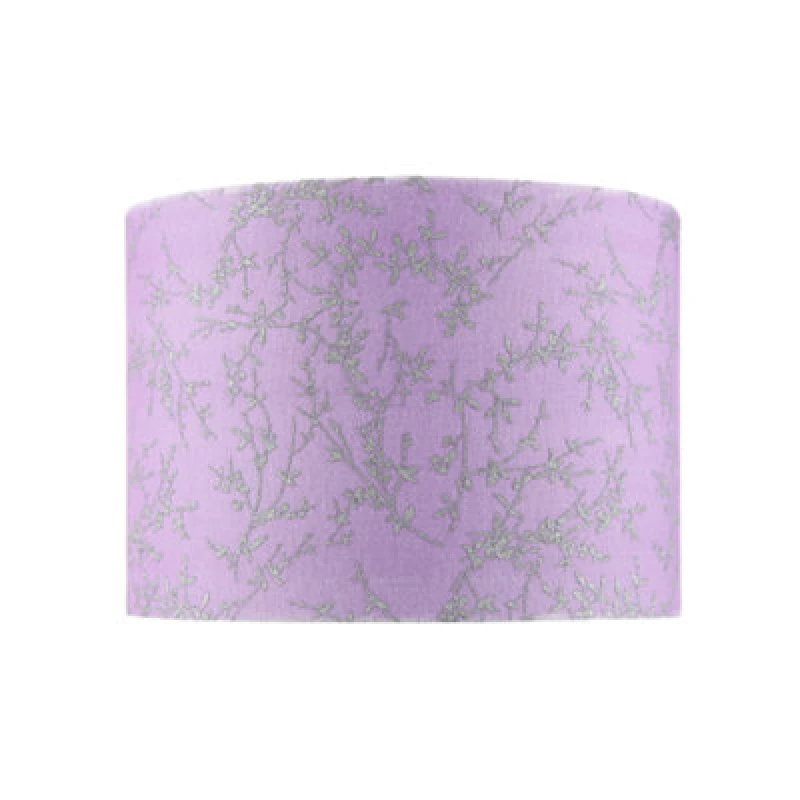 Image of Happy Homewares Modern Soft Lilac Cotton Fabric 10 Shade With Silver Foil Floral Decoration