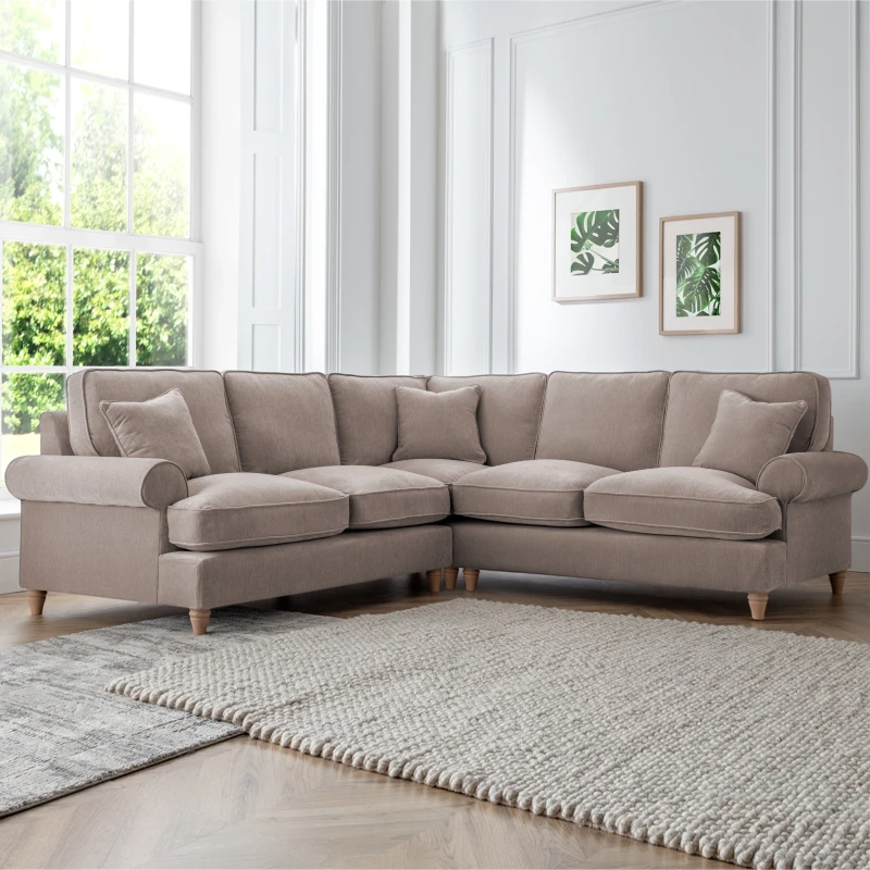 Image of The Great Sofa Company Ezra 2 Corner 2 Manhattan Putty in Taupe Unisex
