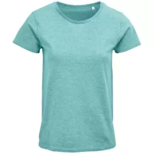 Image of SOLS Womens/Ladies Crusader Heather Organic T-Shirt (M) (Light Green)
