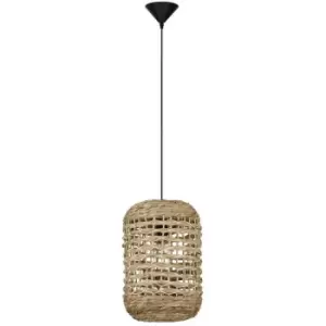 Image of Netlighting Merano Langley 27cm Dome Pendant Ceiling Light Dried Water Hyacinth
