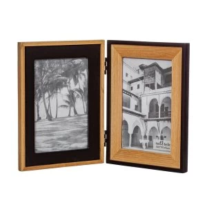 Image of Sass & Belle Black & Natural Wood Double Frame