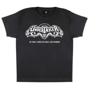 Image of WWE Boys 30 Years The Undertaker T-Shirt (7-8 Years) (Black)