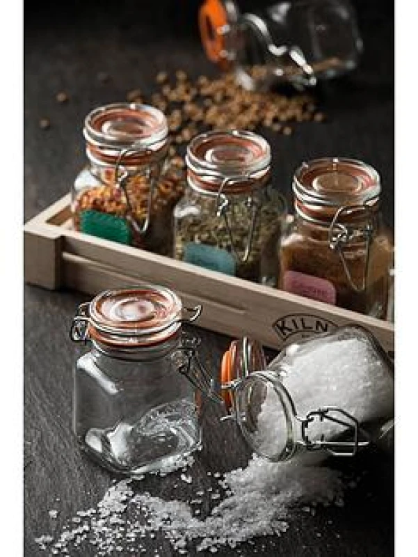 Image of Kilner 6 Piece Spice Jar Set with Accessories glass ONE SIZE